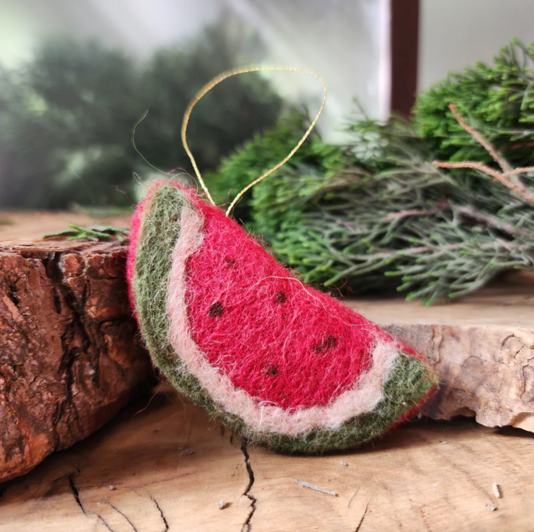 Hand Felted Watermelon Ornament