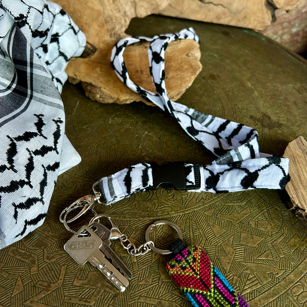 Keffiyeh Lanyard from Palestinian Traditional Keffiyeh Fabric