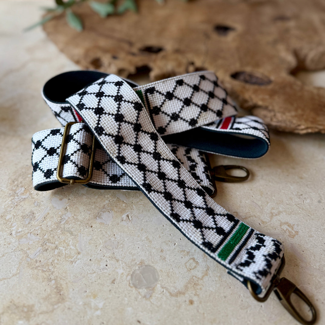 NEW Palestinian Traditional Tatreez - Keffiyeh and Palestine Flag - Embroidery Interchangeable Strap From Women in Palestine