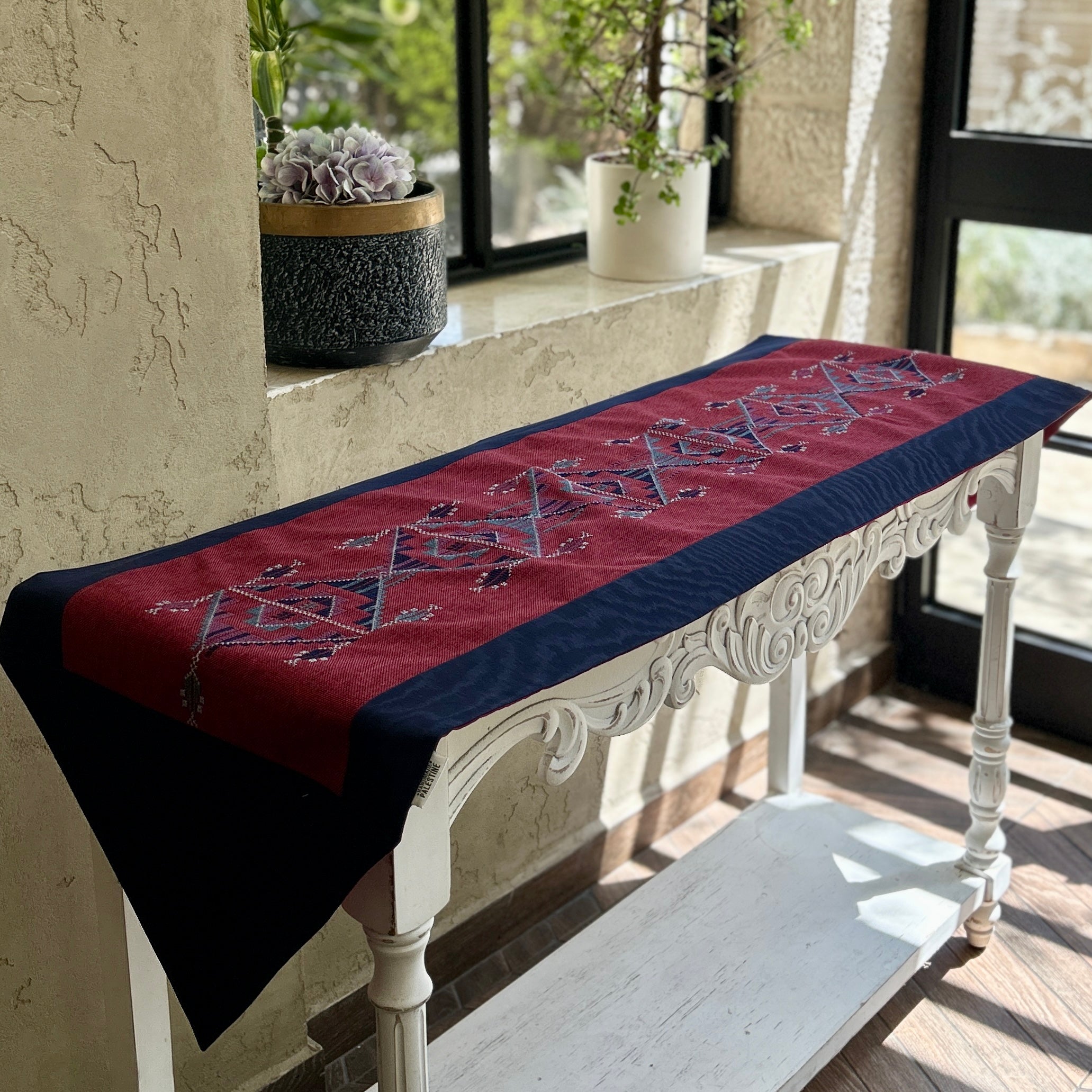 Table Runner with Palestinian Tatreez | Supporting Palestinian Women Artisans