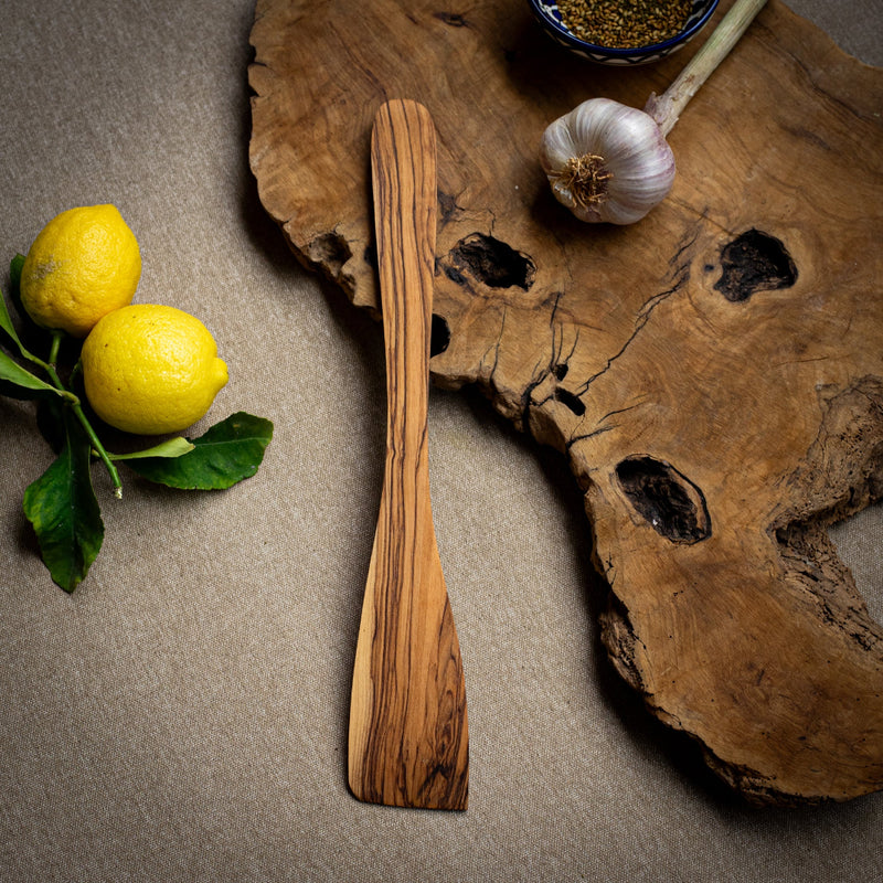 Olive Wood Flat Spatula | Hand Carved from Bethlehem