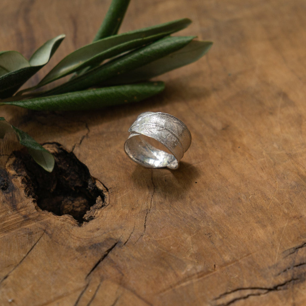 Sterling Silver Ring - Double Wrapped Olive Leaf