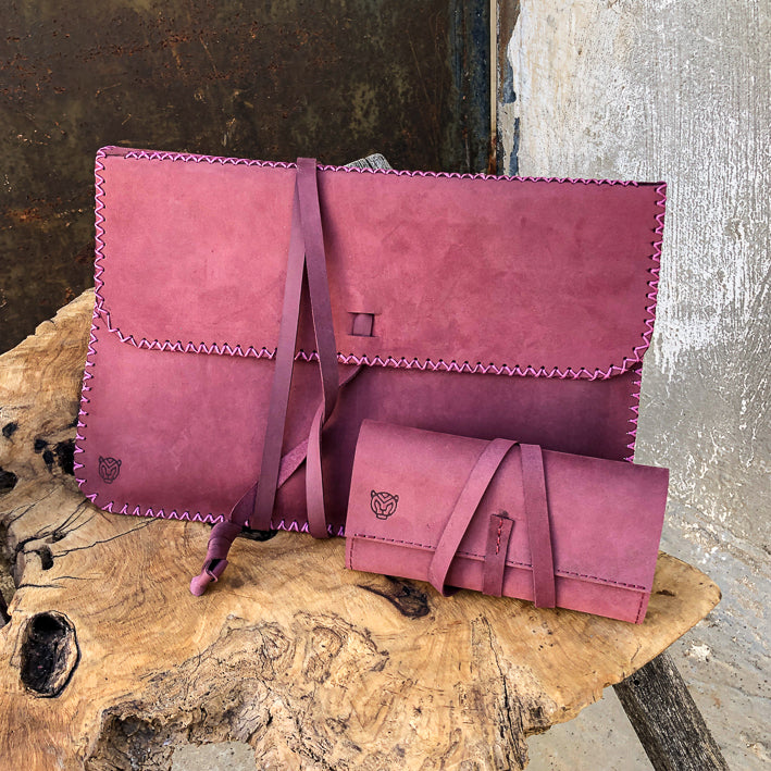 Hand Stitched Hebron Leather Ipad and Tech Pouch Set | Gifts from Palestine
