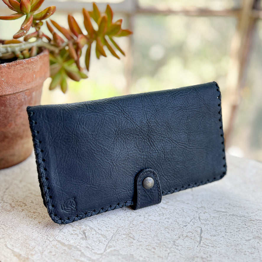 Hand Stitched Long Clutch Wallet from Hebron Leather | Handmade Gifts from Palestine