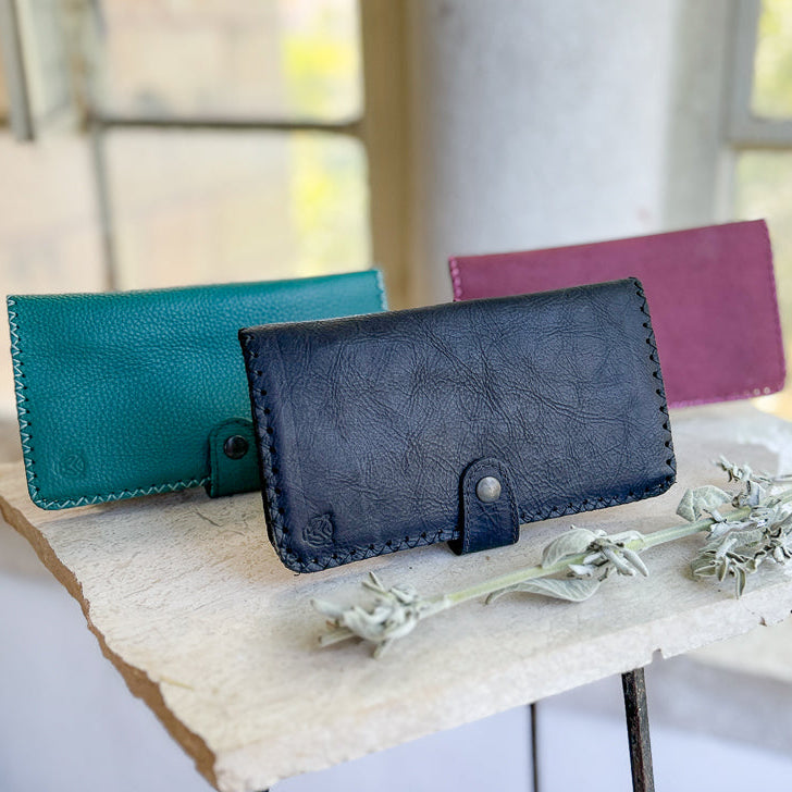 Hand Stitched Long Clutch Wallet from Hebron Leather | Handmade Gifts from Palestine