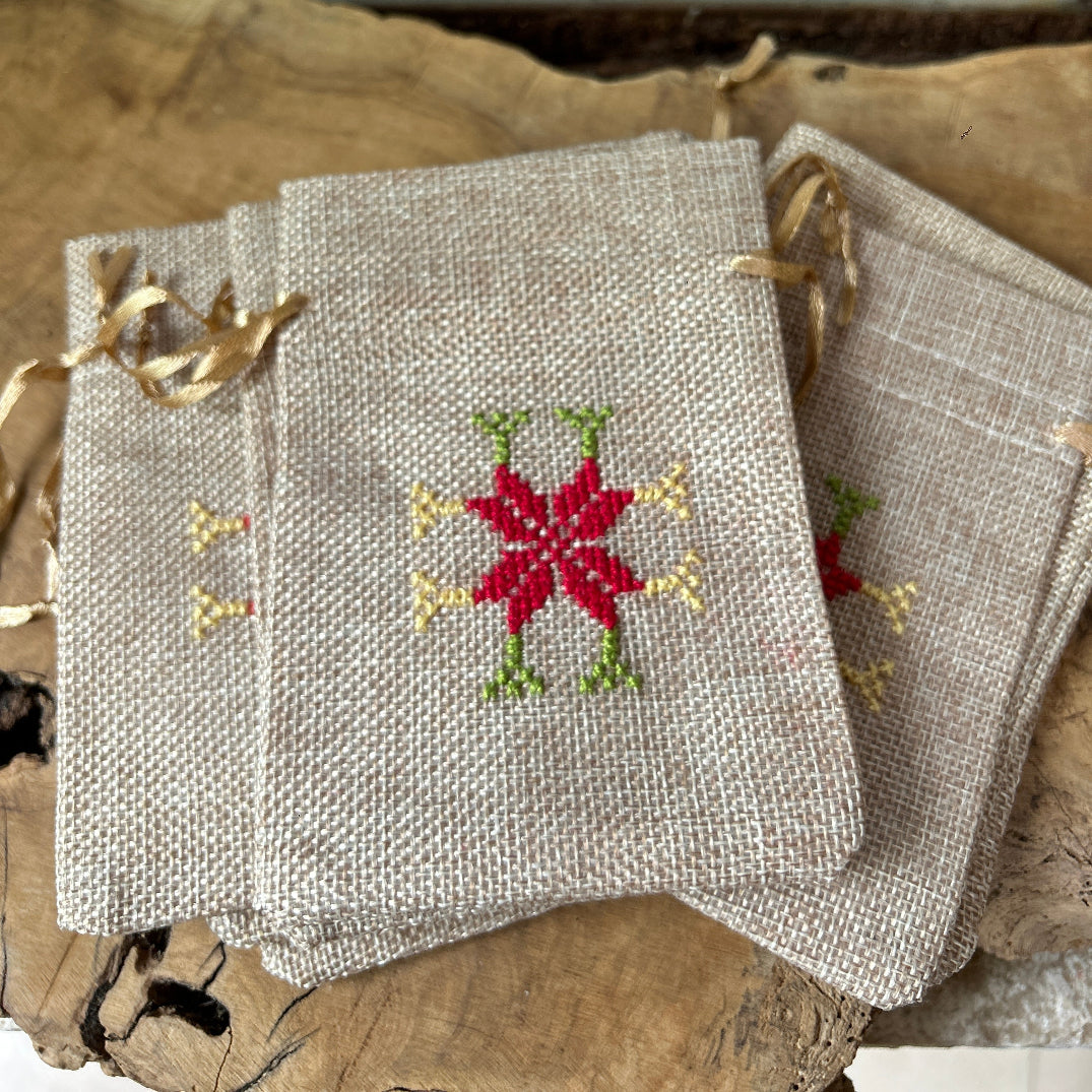 Bundle of 10 Embroidered Gift Pouches from Palestine
