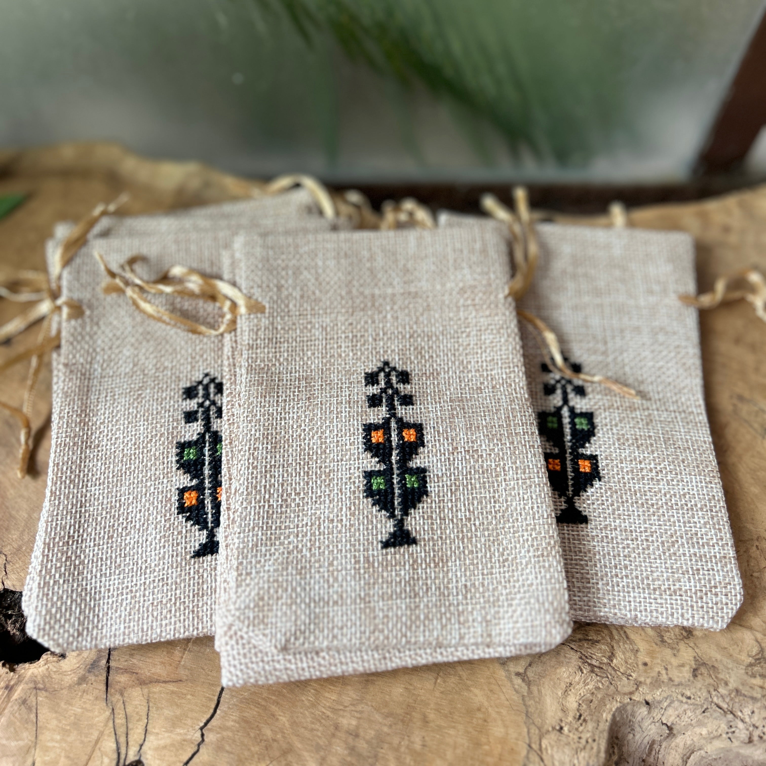Bundle of 10 Embroidered Gift Pouches from Palestine