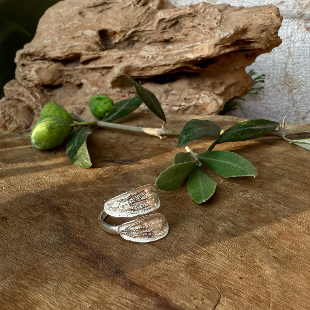 Hand Crafted Ring from Olive Leaves in Bethlehem - Sterling Silver Ring