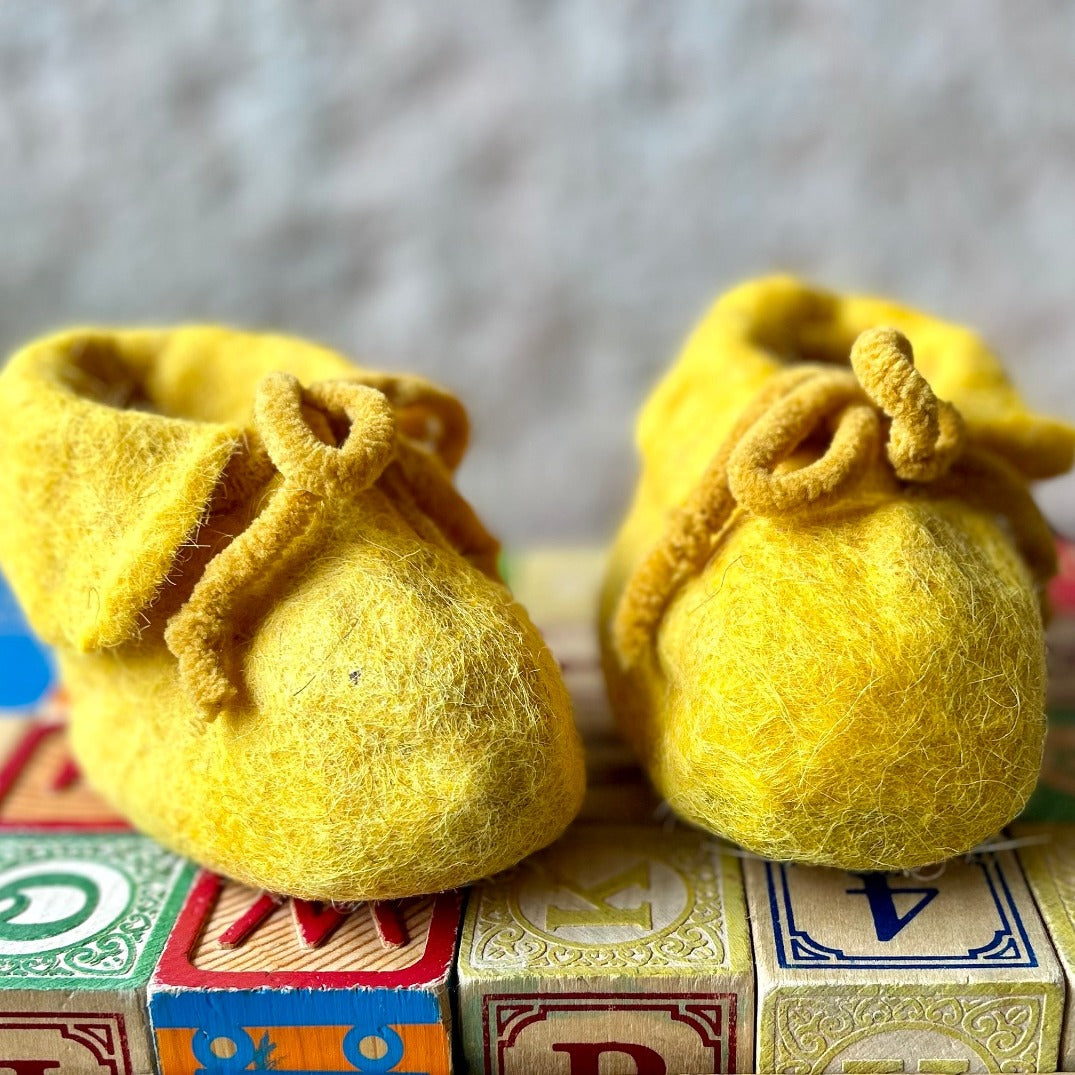 All Natural Hand Felted Baby Booties | Handmade from Bethlehem