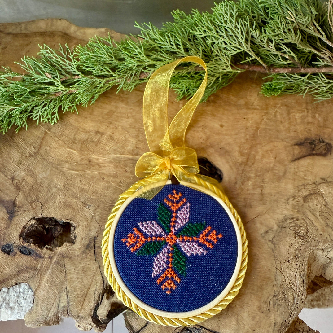 Surprise Palestinian Tatreez Ornaments | Hand Stitched Set of 3 or Single Christmas Ornament
