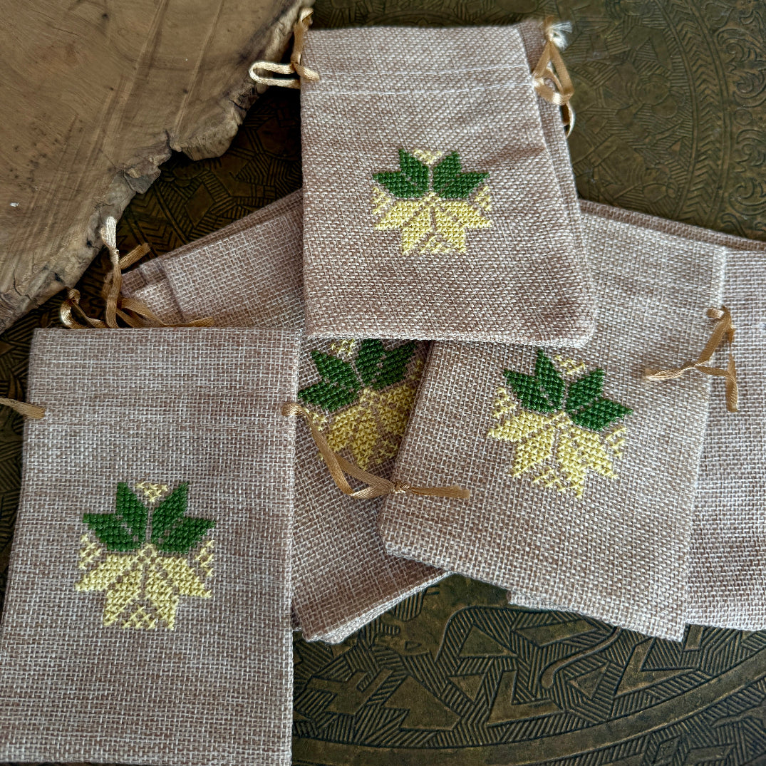 Bundle of 10 Embroidered Gift Pouches from Palestine