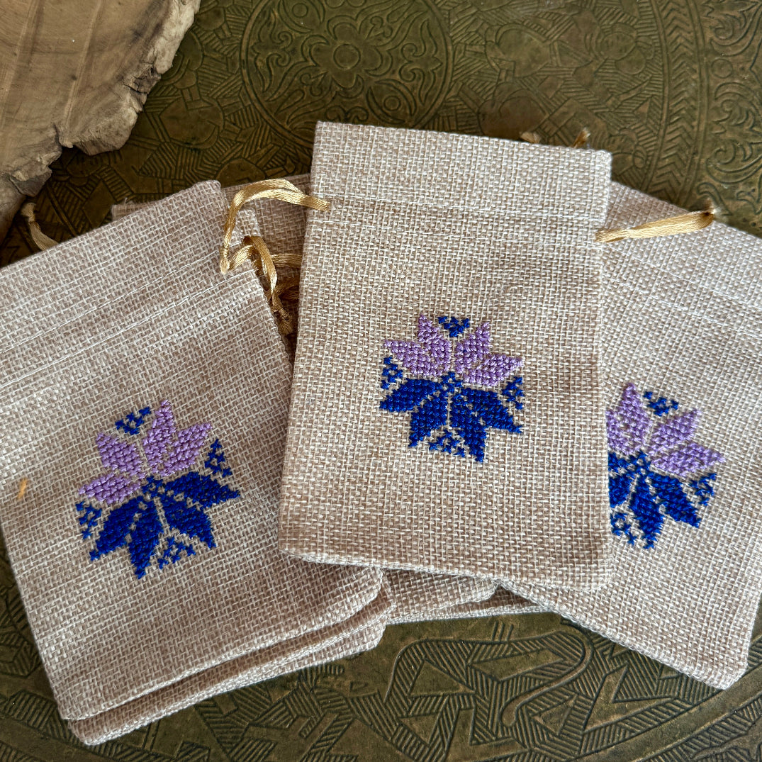 Bundle of 10 Embroidered Gift Pouches from Palestine