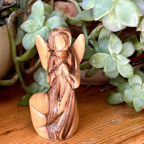Bethlehem Angel Carved from Olive Wood