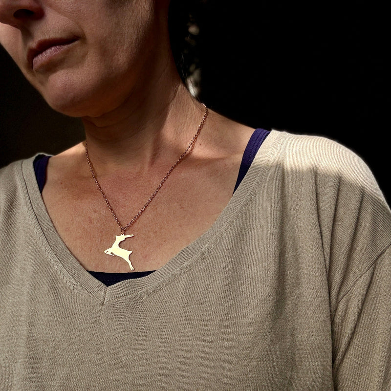Palestinian Gazelle Handcrafted from Brass in Palestine