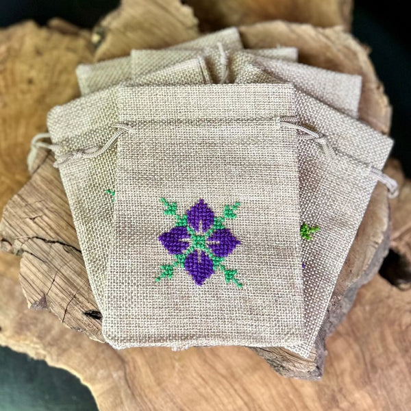*New* Bundle of 10 Embroidered Gift Pouches from Palestine with Tatreez