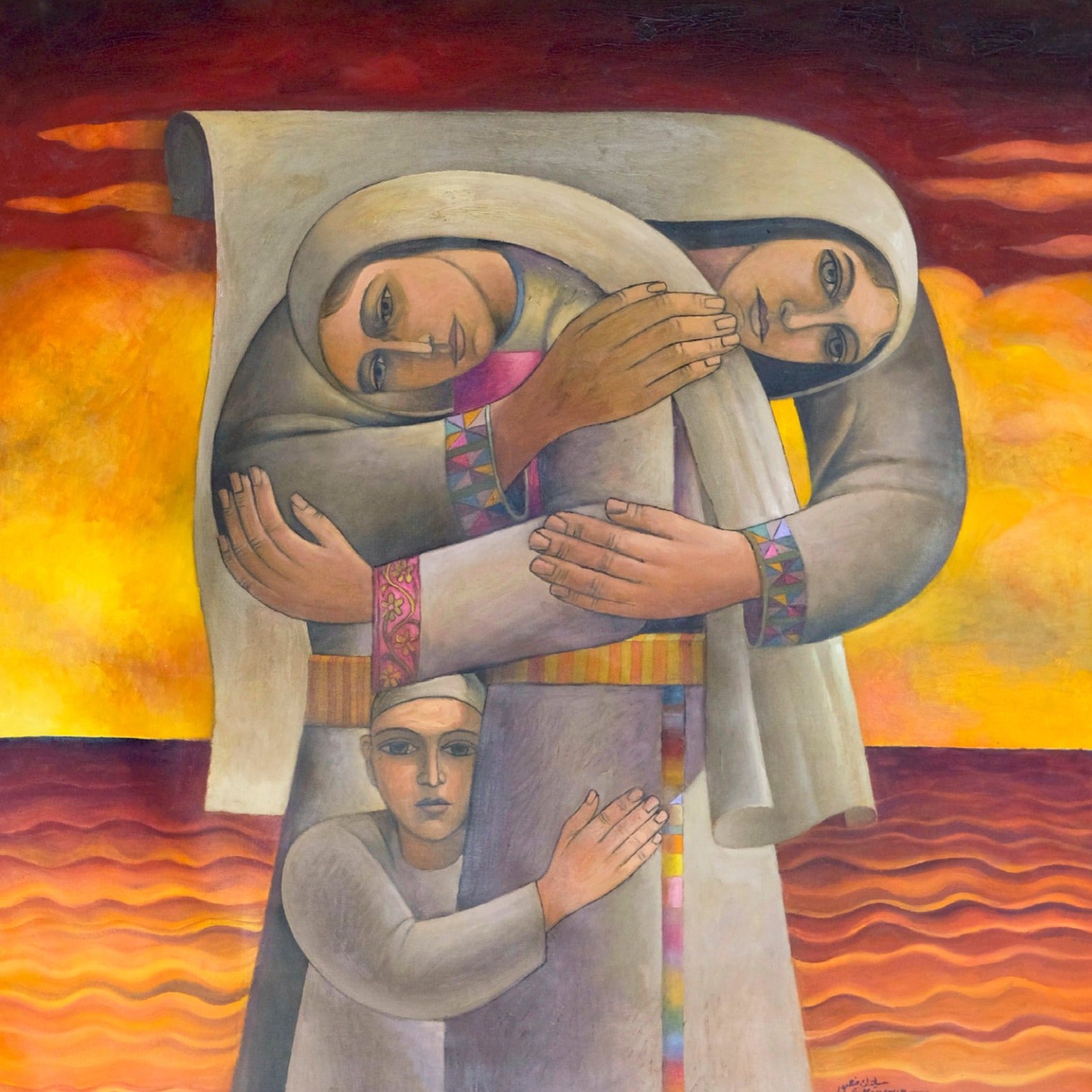 Palestinian Wall Art - Farewell by Sliman Mansour - Handmade Palestine | Fairly Traded & Handcrafted Gifts