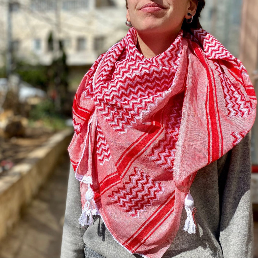 Keffiyeh Palestinian Shemagh scarf Black and White 100% Cotton Men / Women