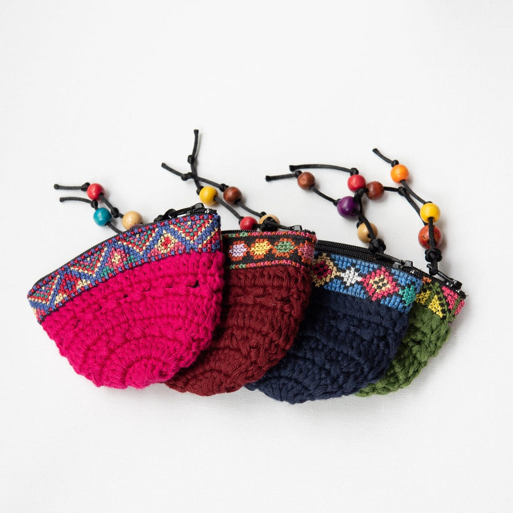 Hand Woven Coin Purse with Tatreez from Gaza