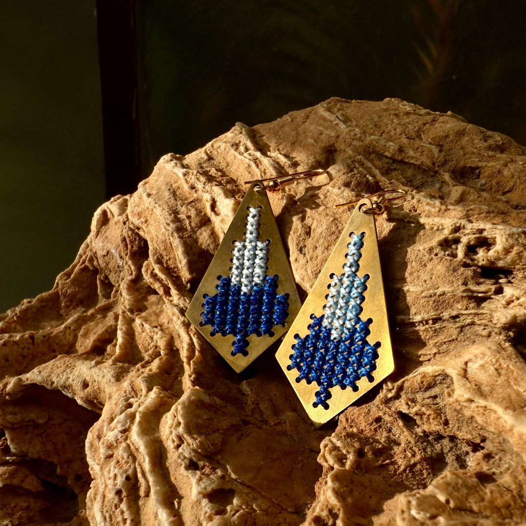 Jamilla Brass Tatreez Earrings