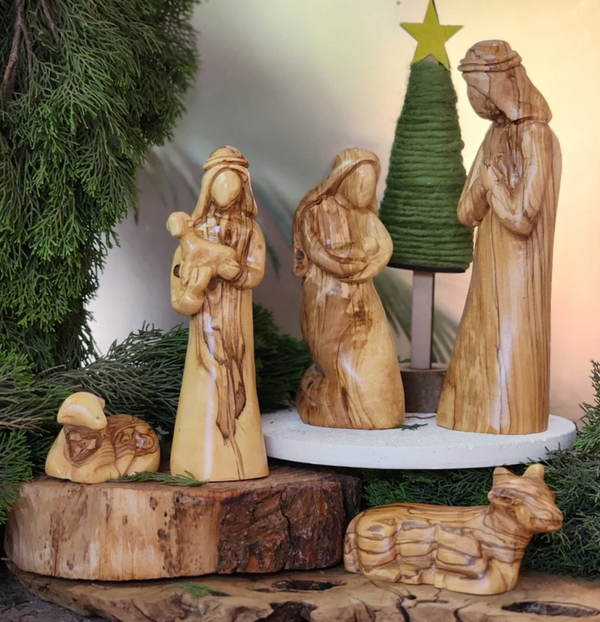 Limited Edition Handcrafted Olive Wood Nativity Set