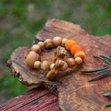 Olive Wood Camel Teething Rings for Infants with Crocheted Beads