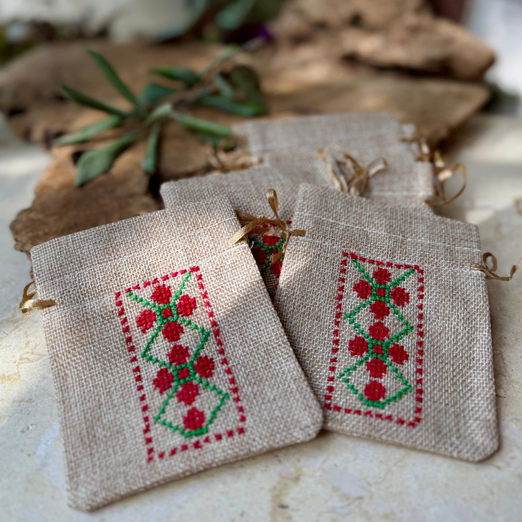 Bundle of Embroidered Gift Pouches from Palestine