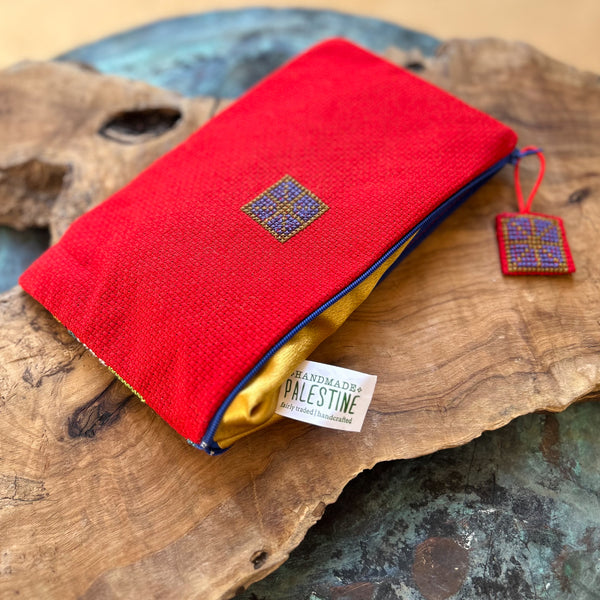 Palestinian Embroidered Pouch | Handcrafted Tatreez Gift from Palestine Fairtrade Gifts from Palestine | Handmade Palestine 