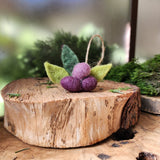 Hand Felted Wool Olives and Leaves | Handmade Christmas Tree Ornament