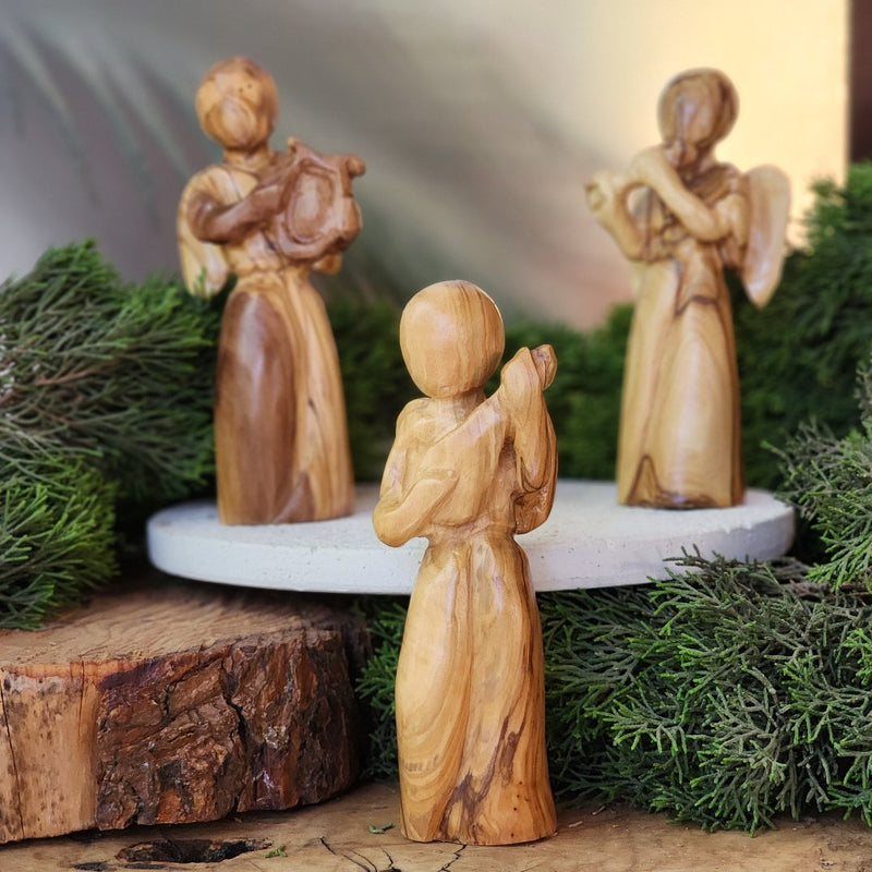 Set of Angels from Olive Wood | Hand Carved in Bethlehem, Palestine