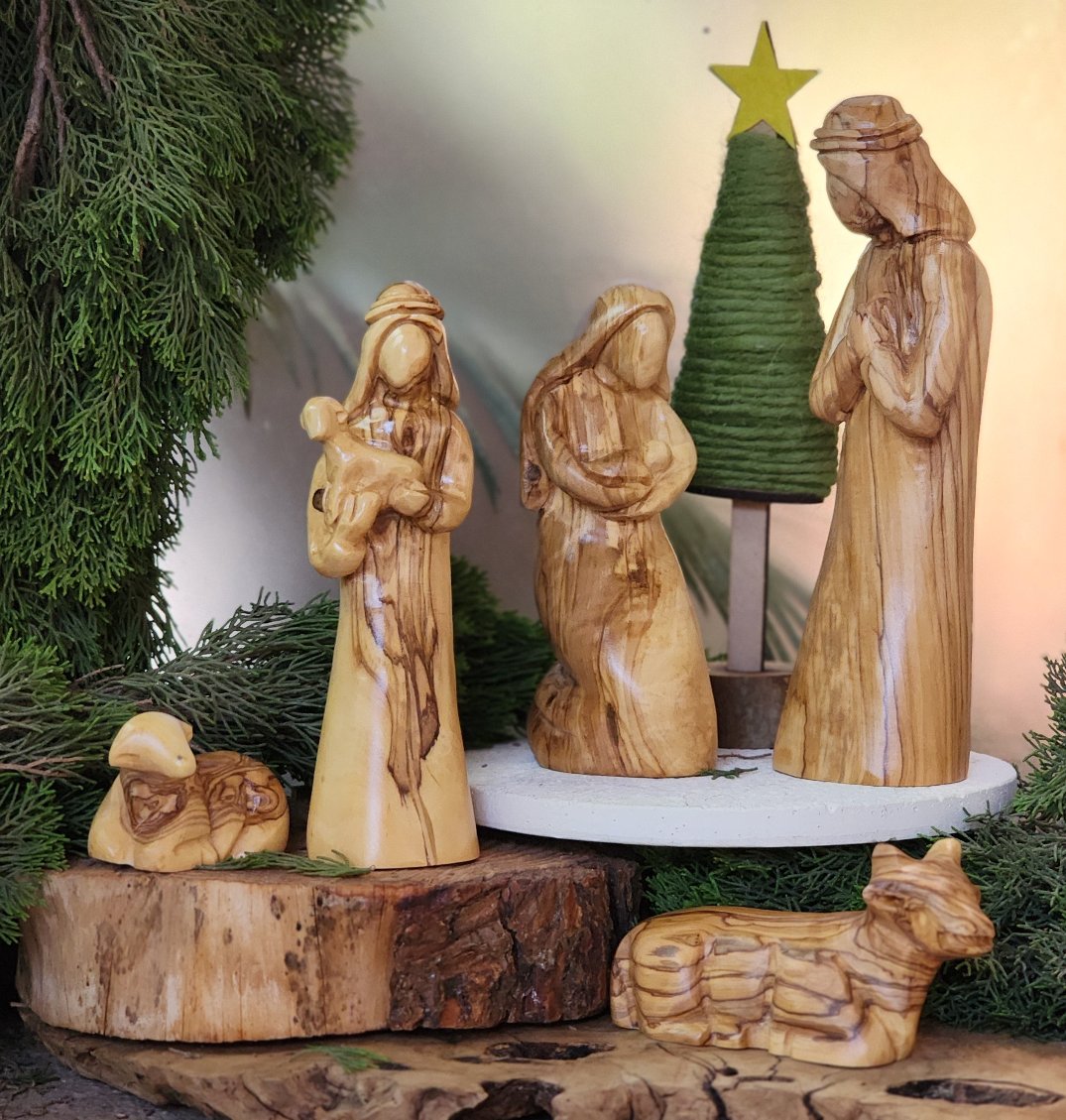 Limited Edition Olive Wood Nativity Set | Hand Carved from Bethlehem