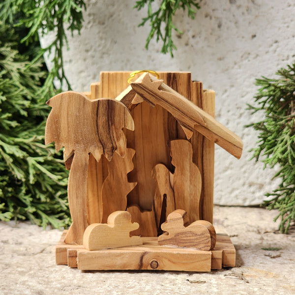 Olive Wood Nativity Ornament from Bethlehem