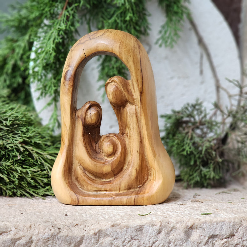 Single Piece Olive Wood Nativity from Bethlehem