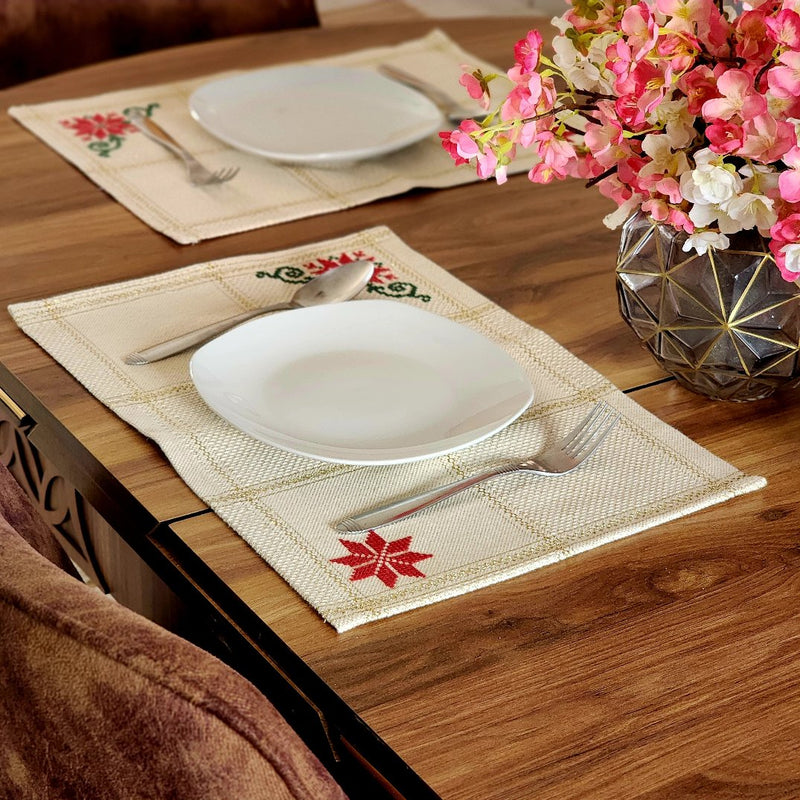 Set of 4 Christmas Place Mats | Unique Christmas Decor from Palestine