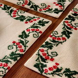 Set of 2 Palestinian Tatreez Holiday Placemats | Unique Christmas Decor from Palestine