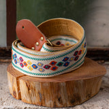 Palestinian Leather and Embroidered Guitar Strap | Traditionally Handcrafted Tatreez from Palestine