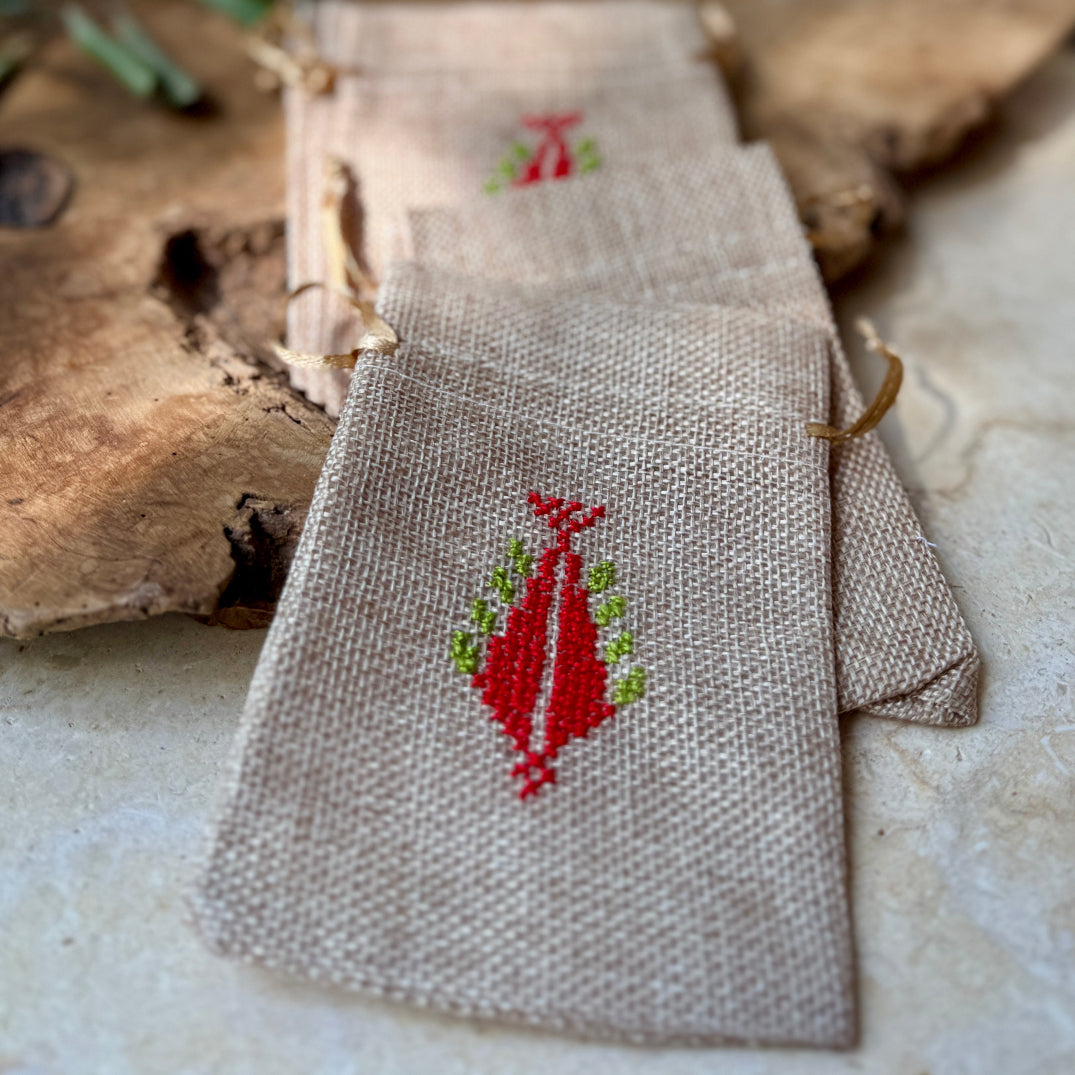 Bundle of Embroidered Gift Pouches from Palestine