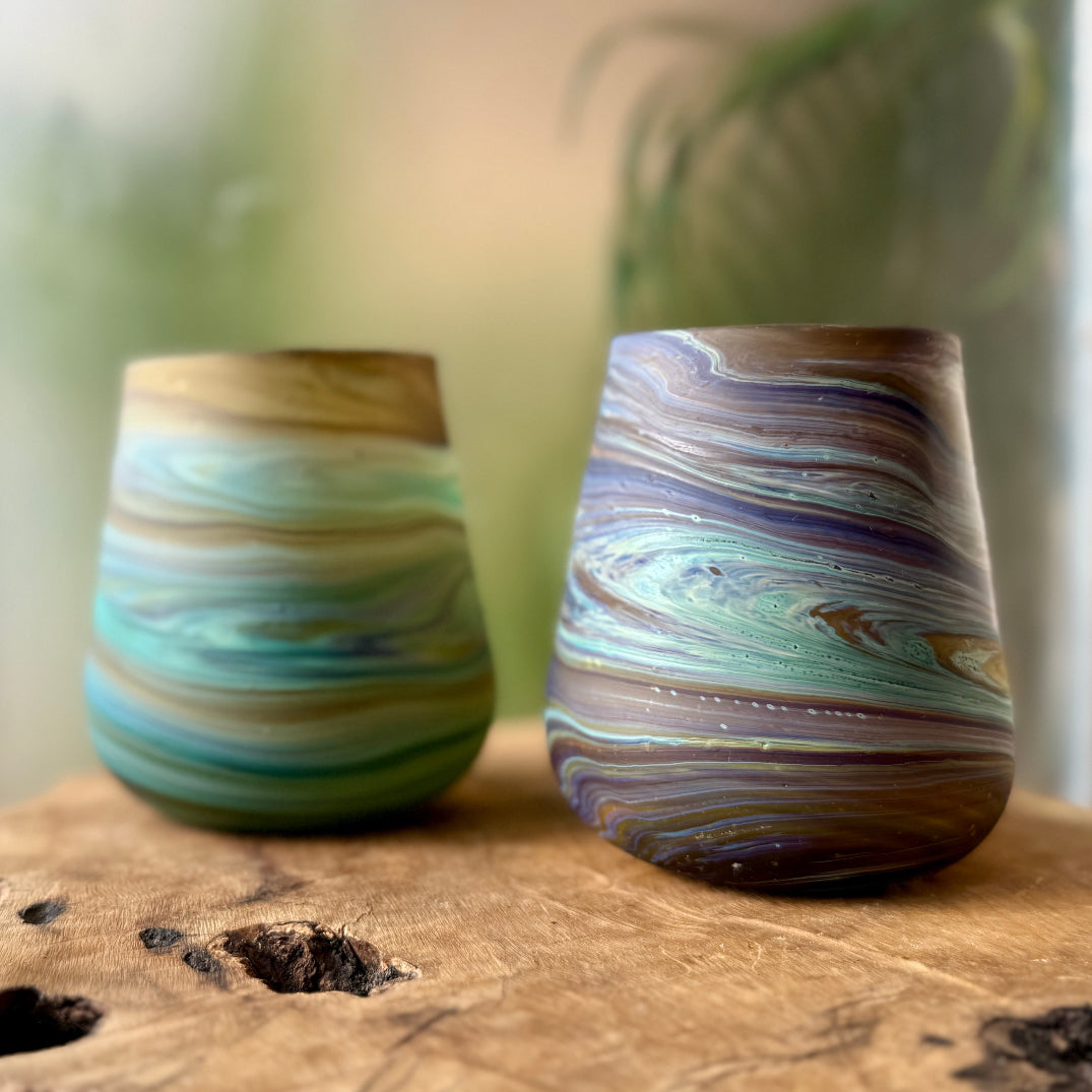 Stemless Wine Glass Hand Blown in Hebron | Traditional Phoenician Glass from Palestine