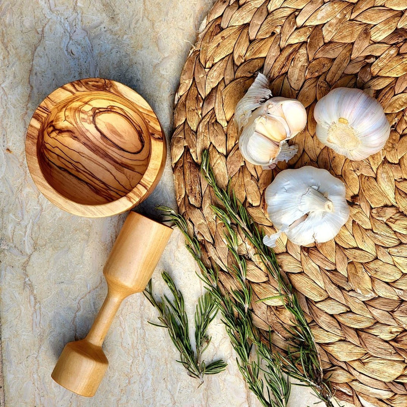 Olive Wood Pestle and Mortar from Palestine