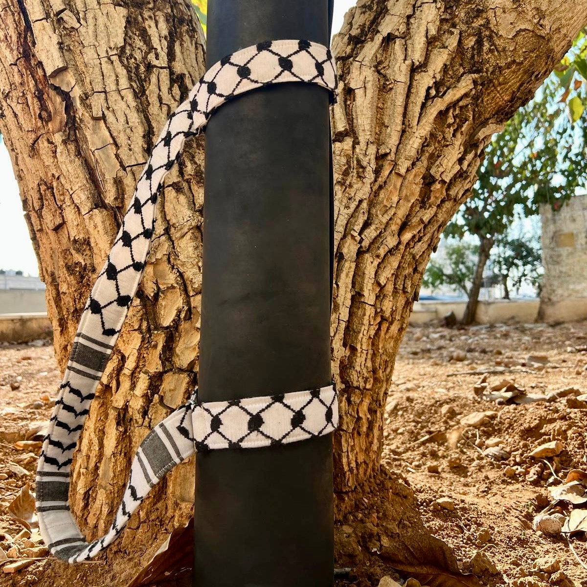 Yoga Mat Strap in Palestinian Keffiyeh Fabric Supports Women Artisans