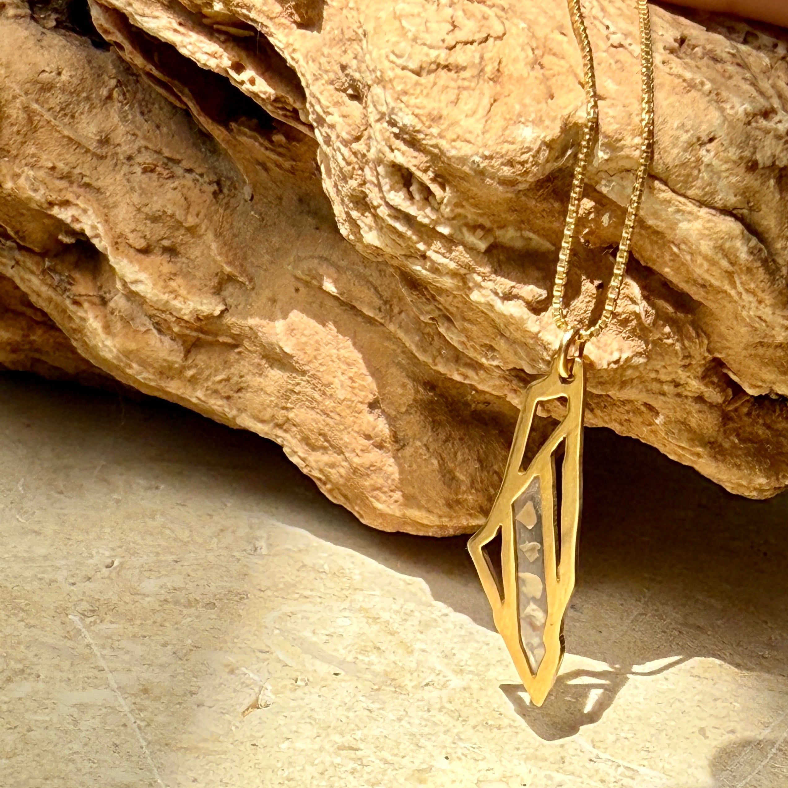 Palestine Map Necklace 21k Gold Plated | Stones from Falasteen