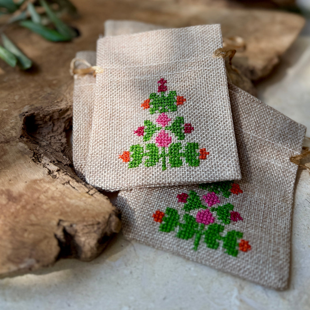 Bundle of Embroidered Gift Pouches from Palestine