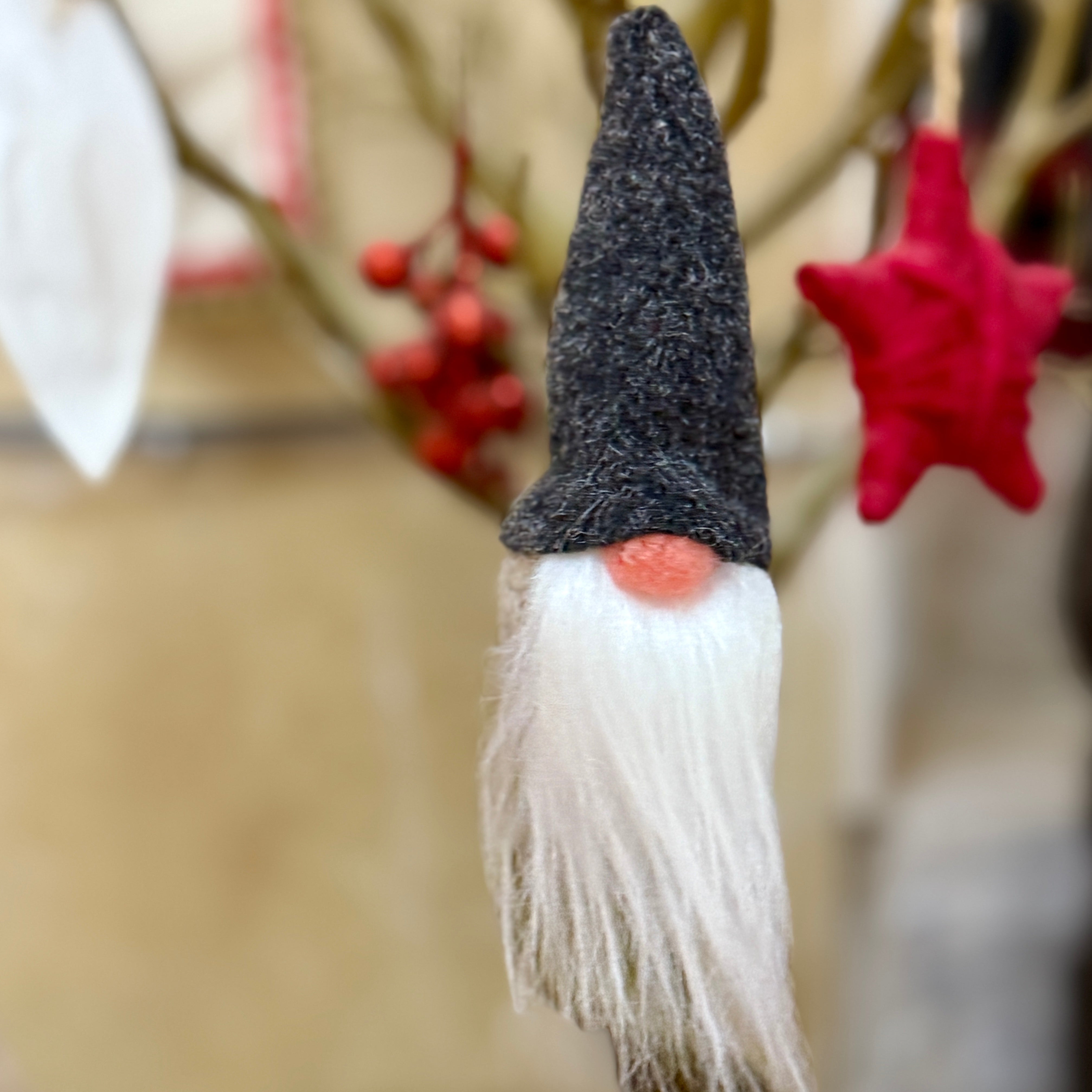 Christmas Gnome Tiny Ornaments in Handmade Felt