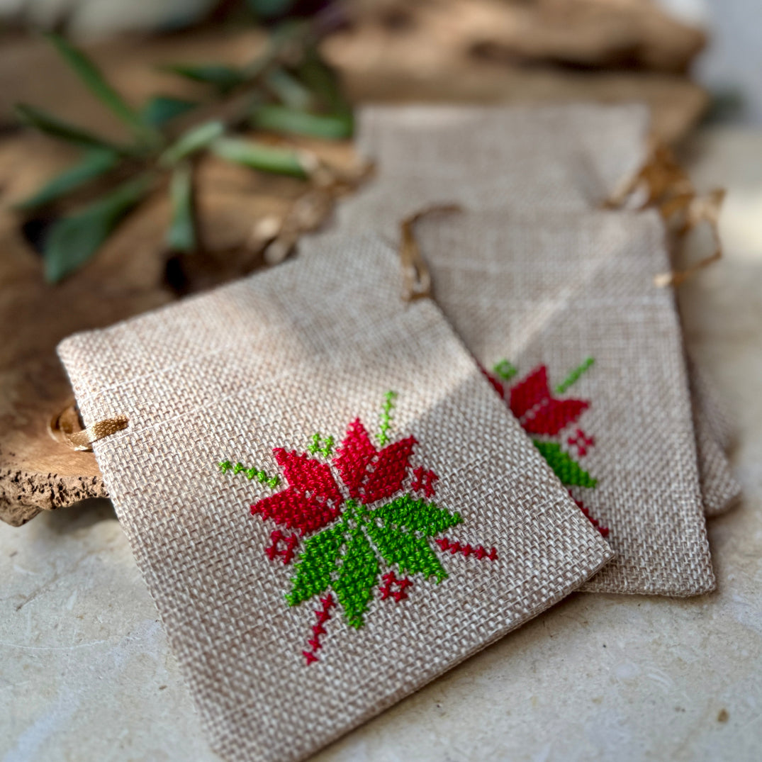 Bundle of Embroidered Gift Pouches from Palestine