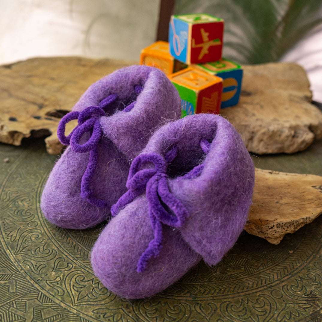 All Natural Hand Felted Baby Booties | Handmade from Bethlehem