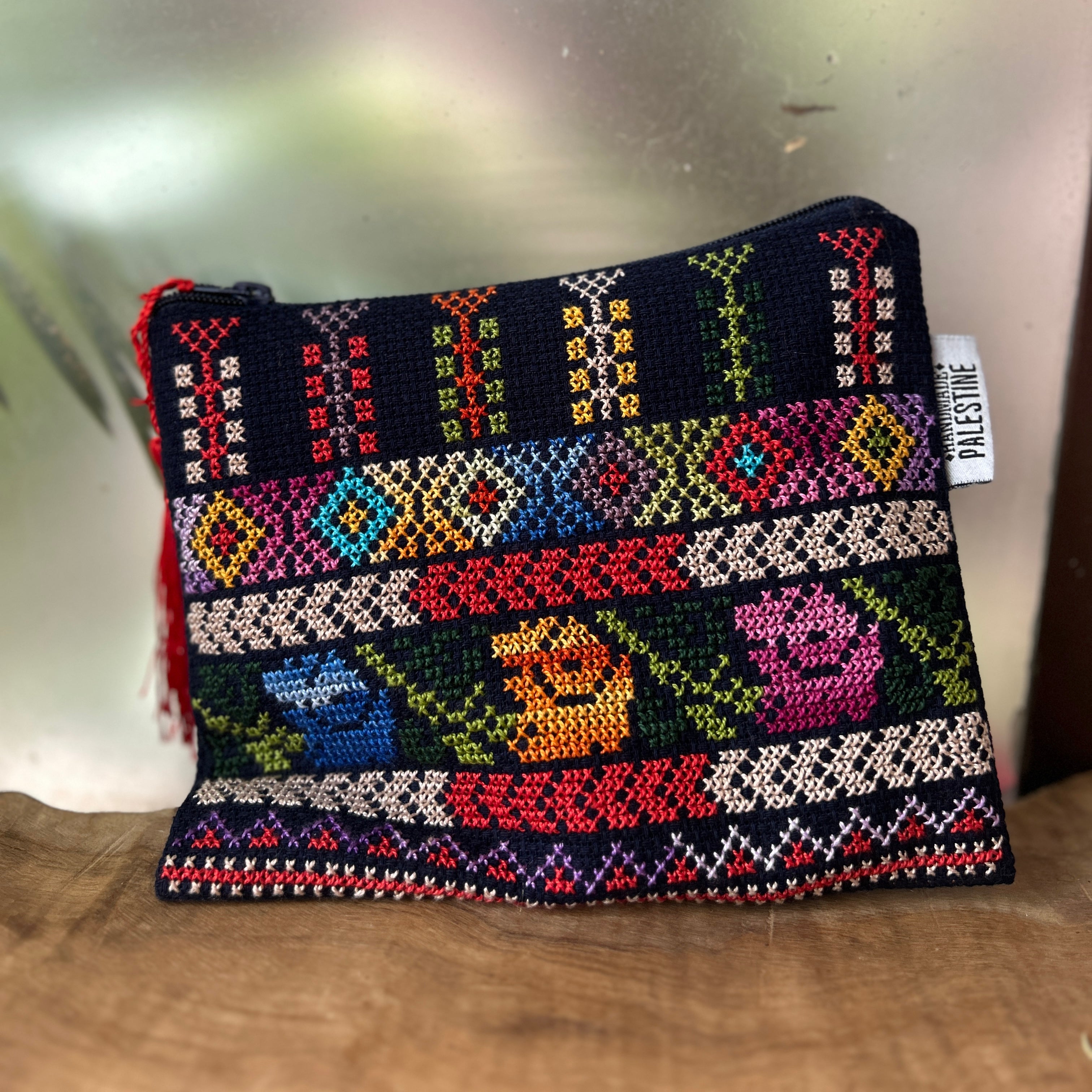 Fallahi Thob Design on Large Pouch | Palestinian Tatreez from Palestine