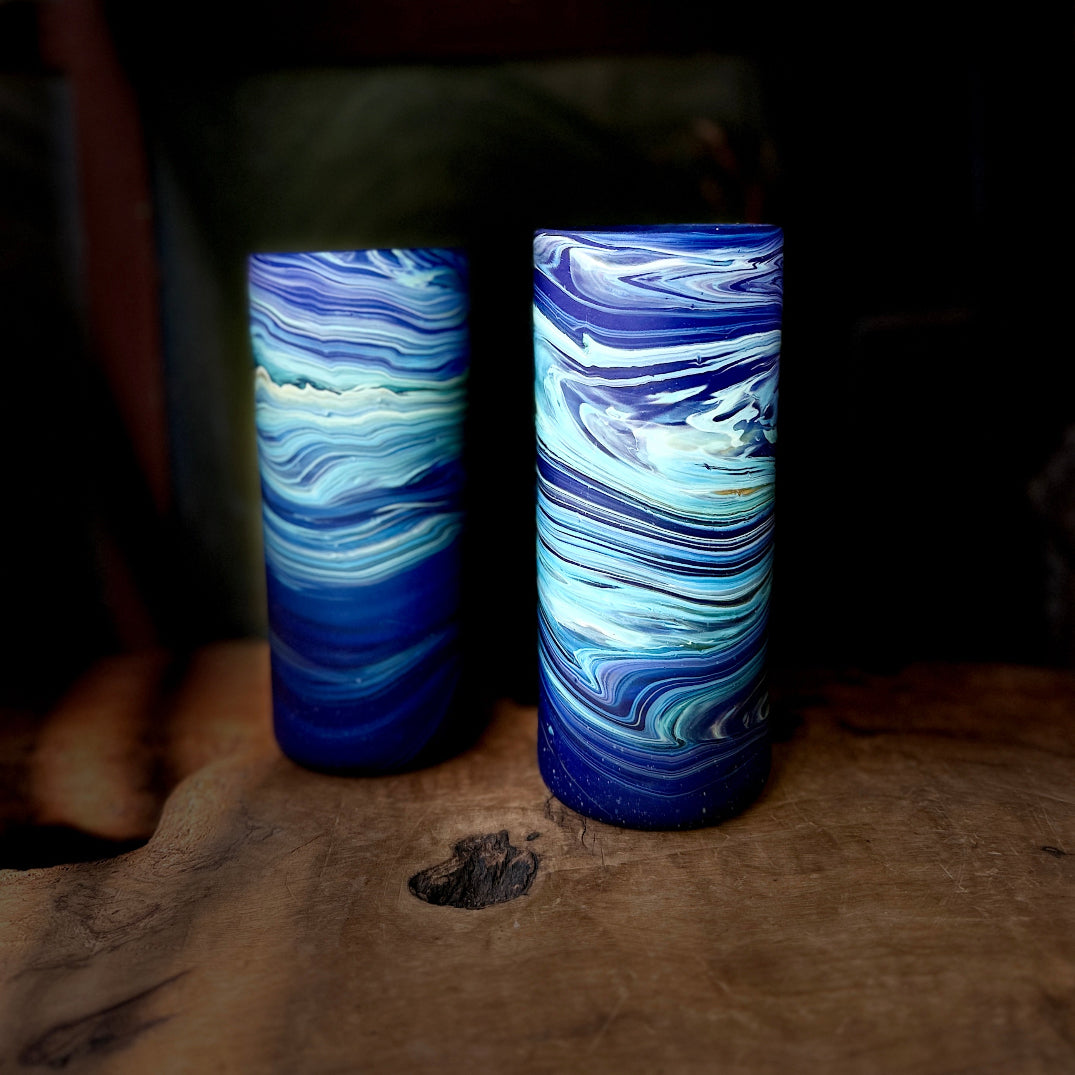 Phoenician Hand Blown Glass Highball Drinking Glasses | Traditional Tumblers from Palestine