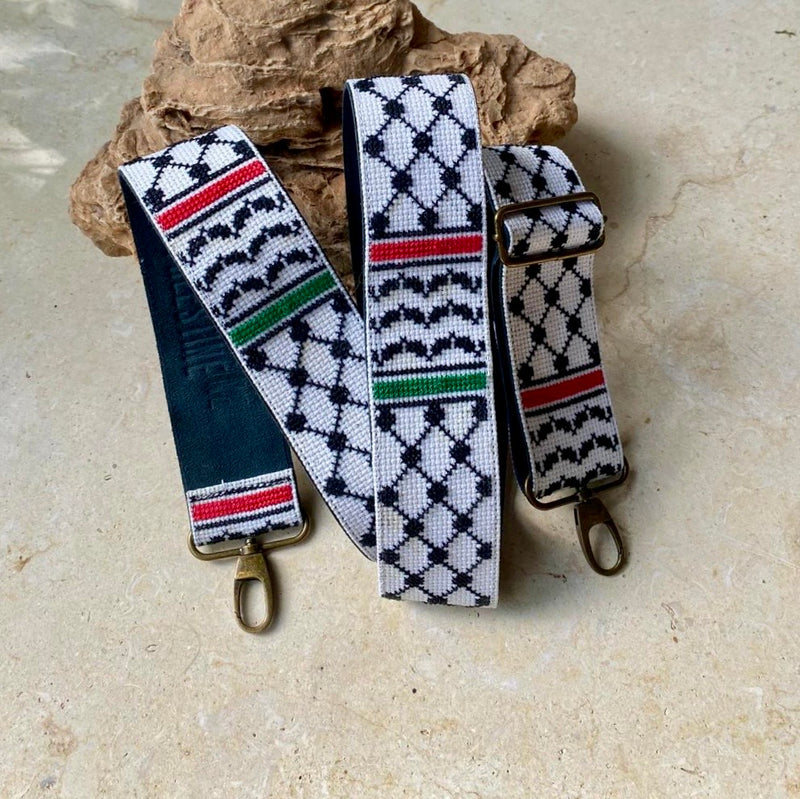 NEW Palestinian Traditional Tatreez - Keffiyeh and Palestine Flag - Embroidery Interchangeable Strap From Women in Palestine