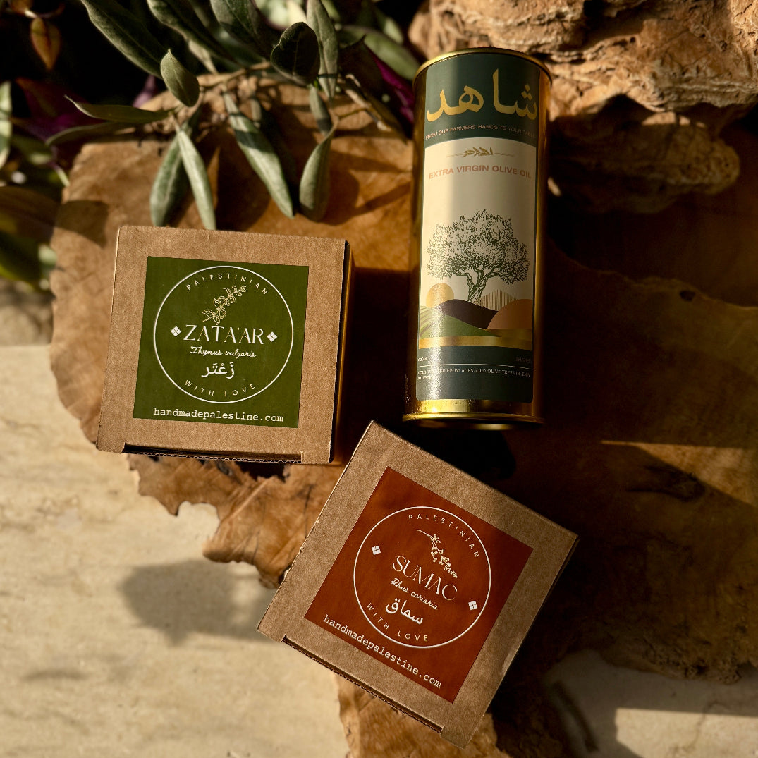 Zaatar & Zeit Kit with Extra Virgin Olive Oil & GF Zaatar from Palestine | Palestinian Kitchen Bundle