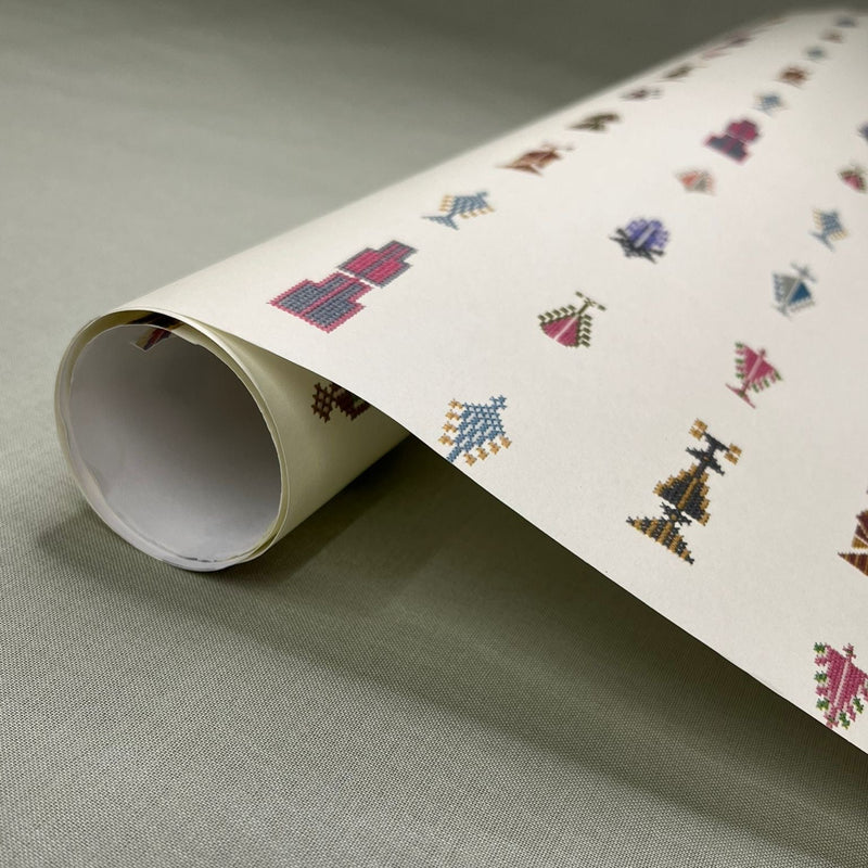 Gift Wrapping Paper: A Folded Sheet to Celebrate Palestinian Tatreez | The Many Serus of Palestine
