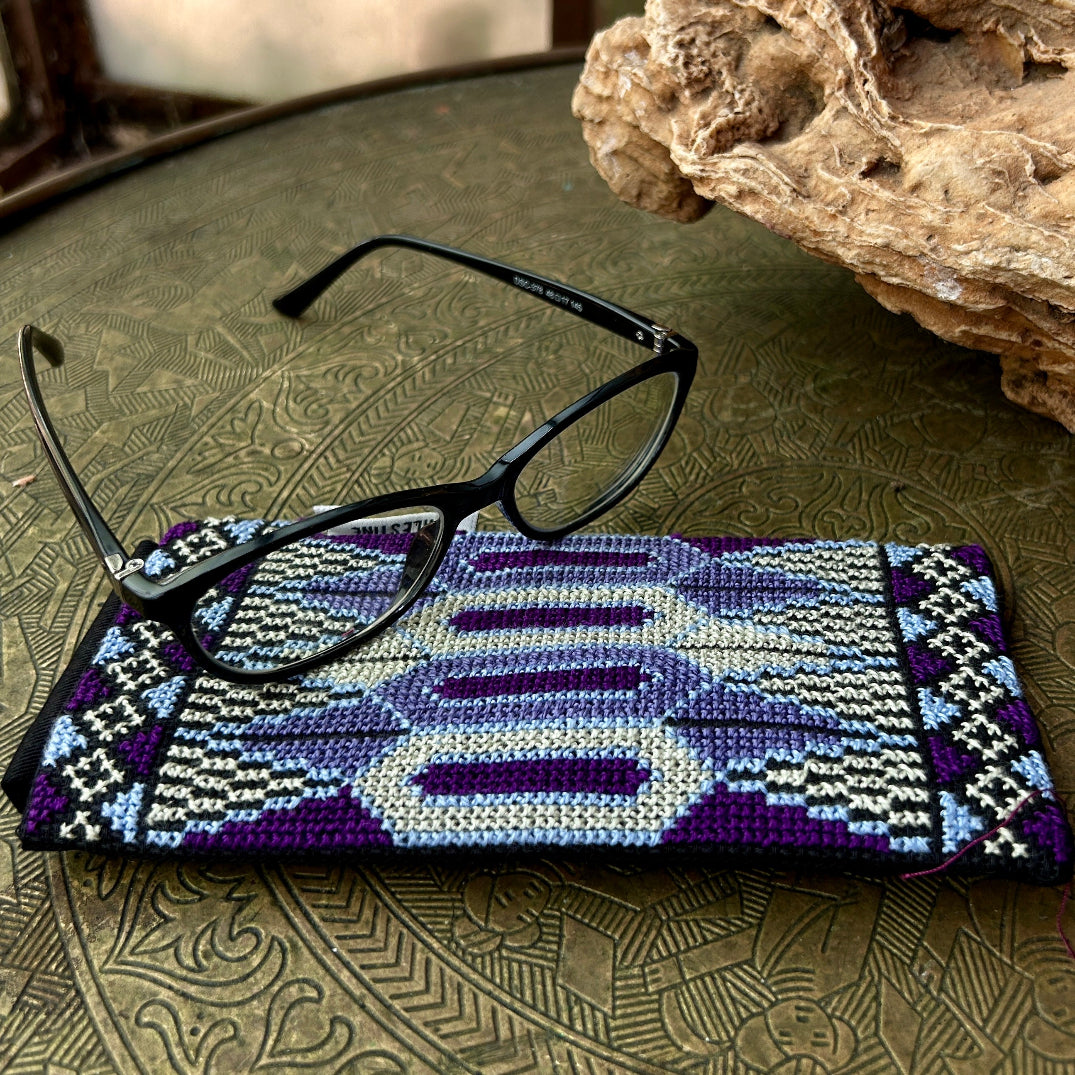 Handmade Palestinian Tatreez Eyeglass Pouch | Traditionally Crafted by Women in Palestine